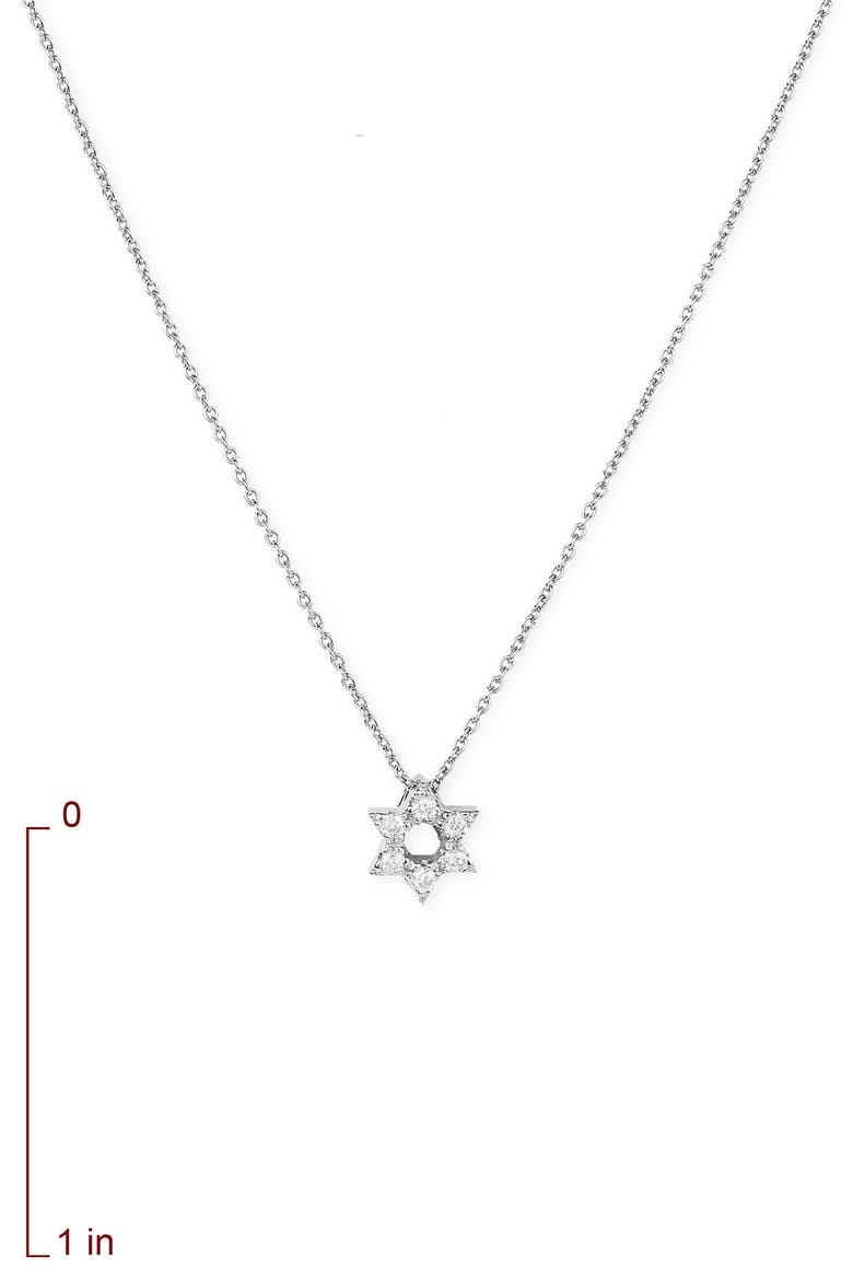 Star of David Pendant, Alternate, color, WHITE GOLD