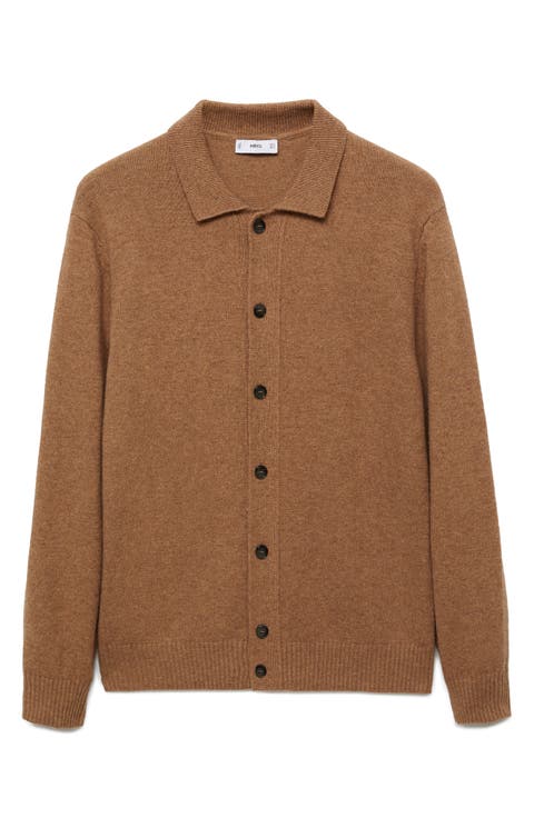 Double Stripe Knit Cardigan/Brown｜PERVERZE | パーバーズの