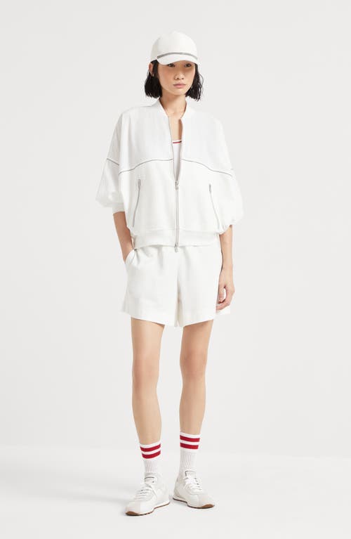 Shop Brunello Cucinelli Paneled Track Shorts In White