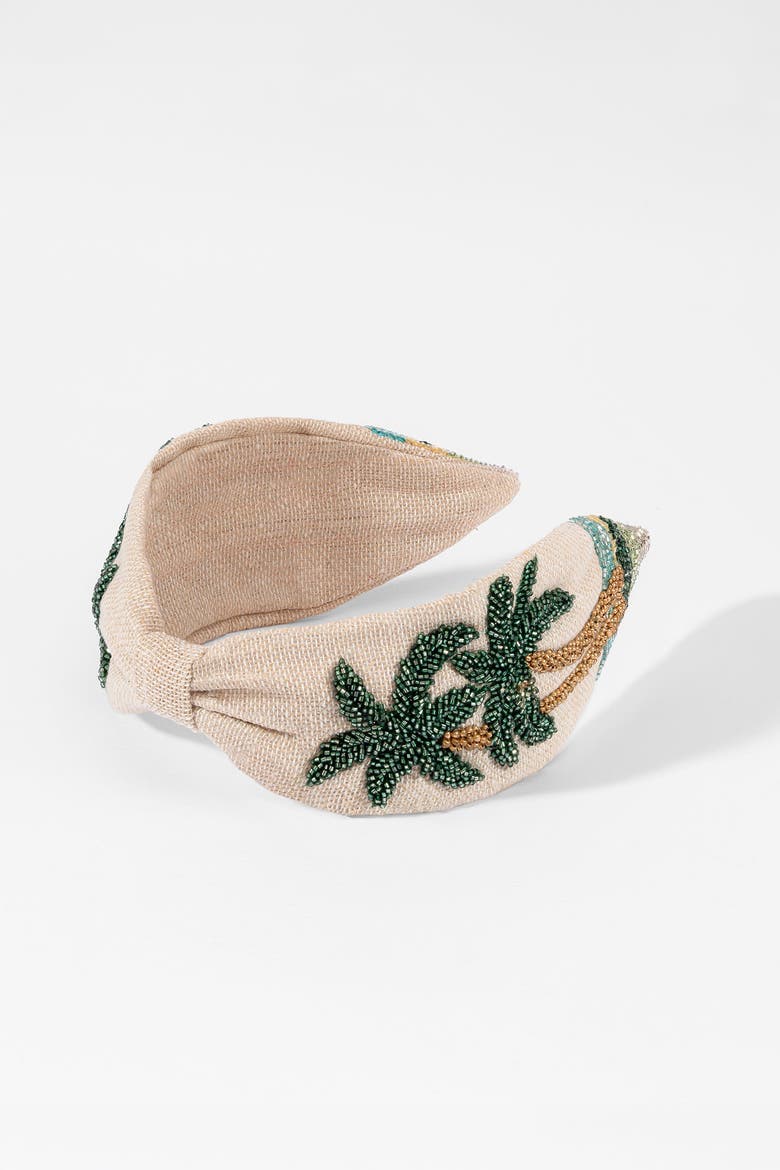 Palm Paradise Headband, Alternate, color, Beige