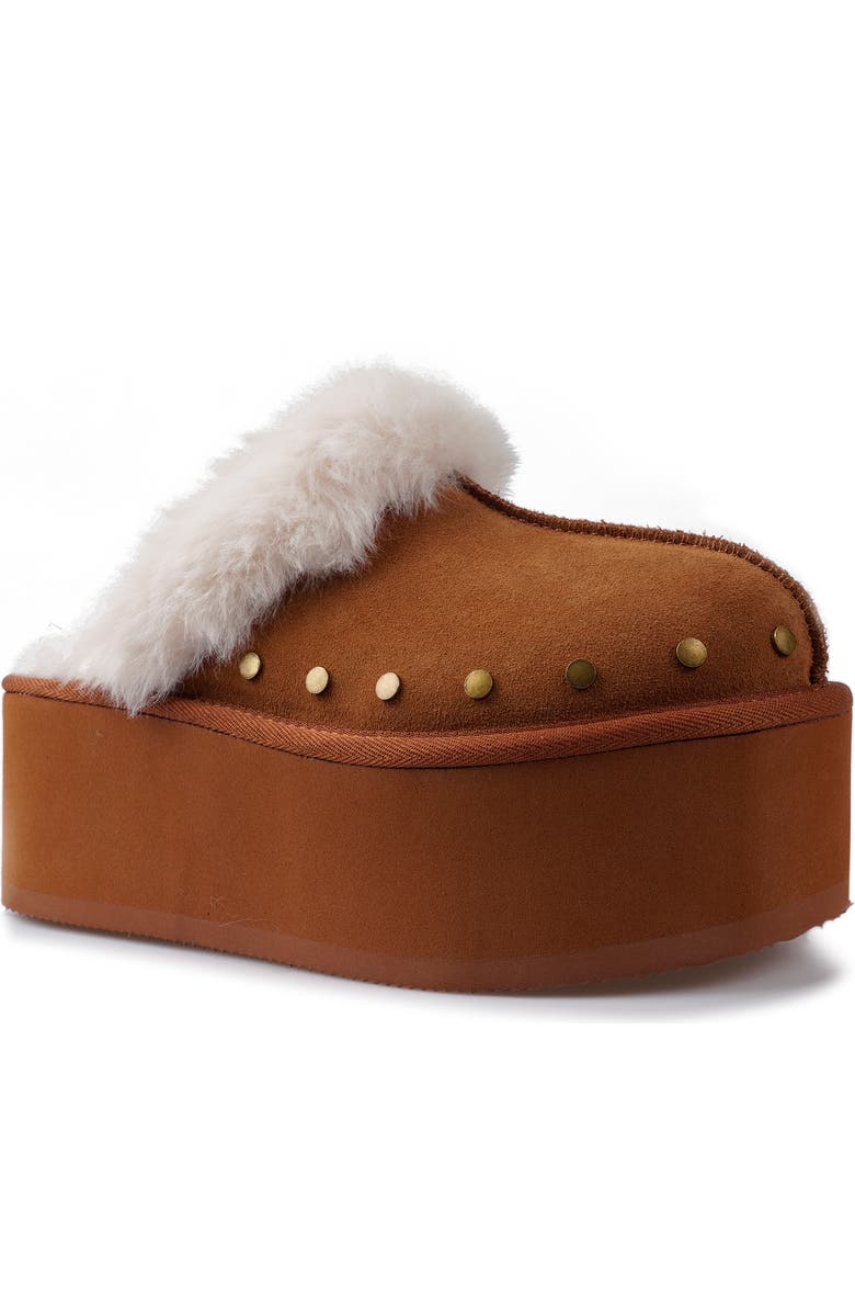 Candie's Sutton Faux Fur Platform Clog, Main, color, Tan Suede