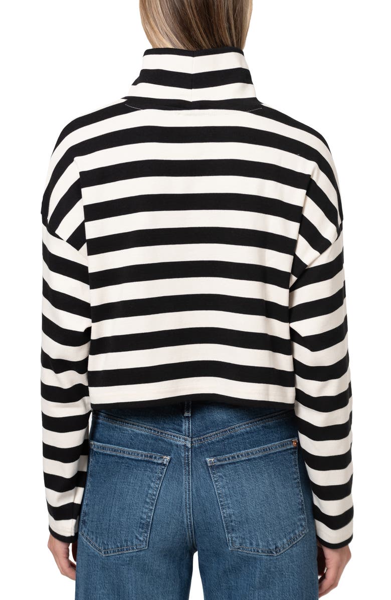 Mavi Jeans Stripe Jersey Crop Top, Alternate, color, Black Stripe