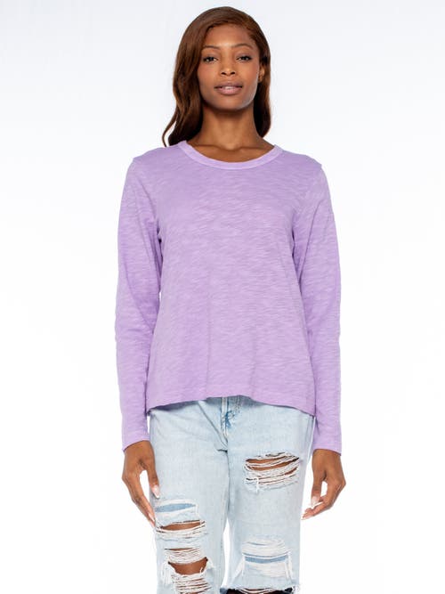 Wilt Clothing Baby Fit Long Sleeve Shrunken Crew Top In Purple