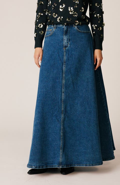 Denim Cape Skirt