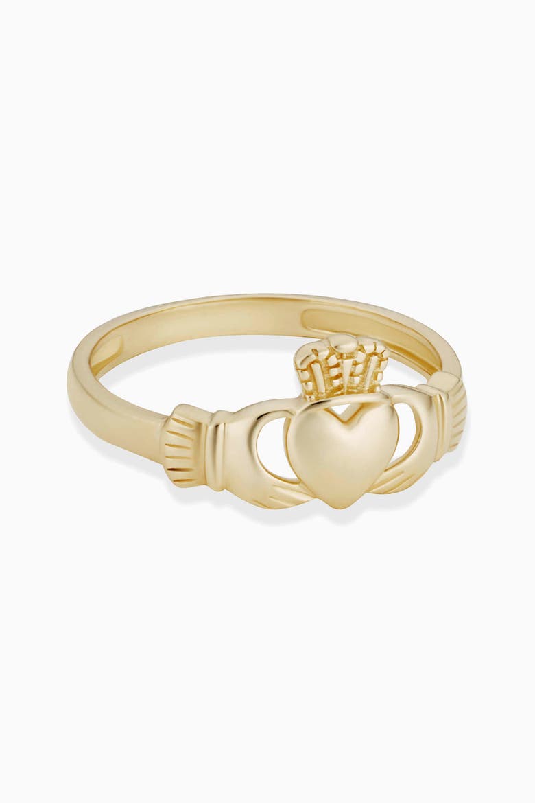 14K Gold Claddagh Band Ring, Alternate, color, Yellow Gold