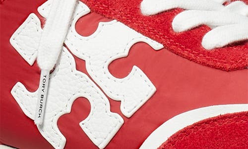 Shop Tory Burch Destiny Trainer Sneaker In Tory Red/tory Red/purity