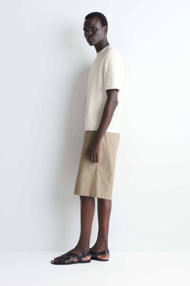 Knitted Cotton T-shirt, Alternate, color, OFF-WHITE