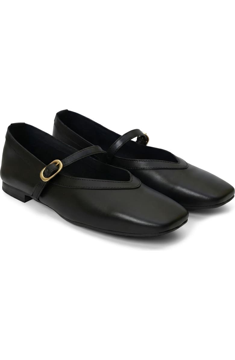 Menina Step Greta Leather Mary Jane Flat, Alternate, color, Black