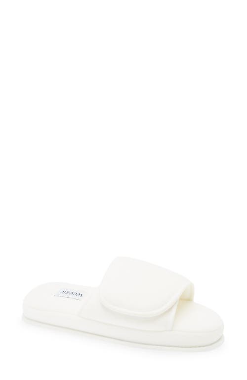 Weezie Gender Inclusive Adjustable Slide Slippers In White