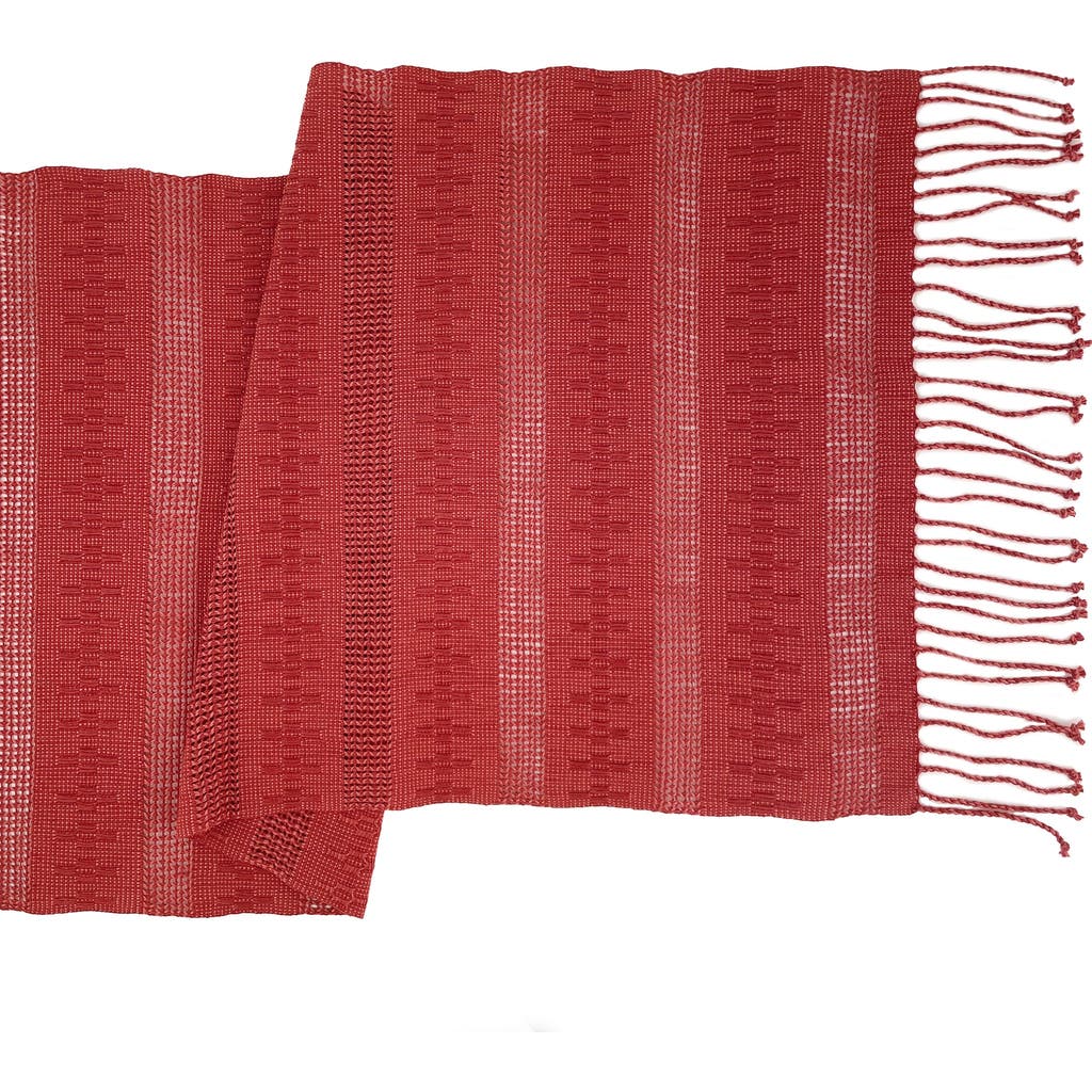 Mayan Hands Calado Table Runner In Red