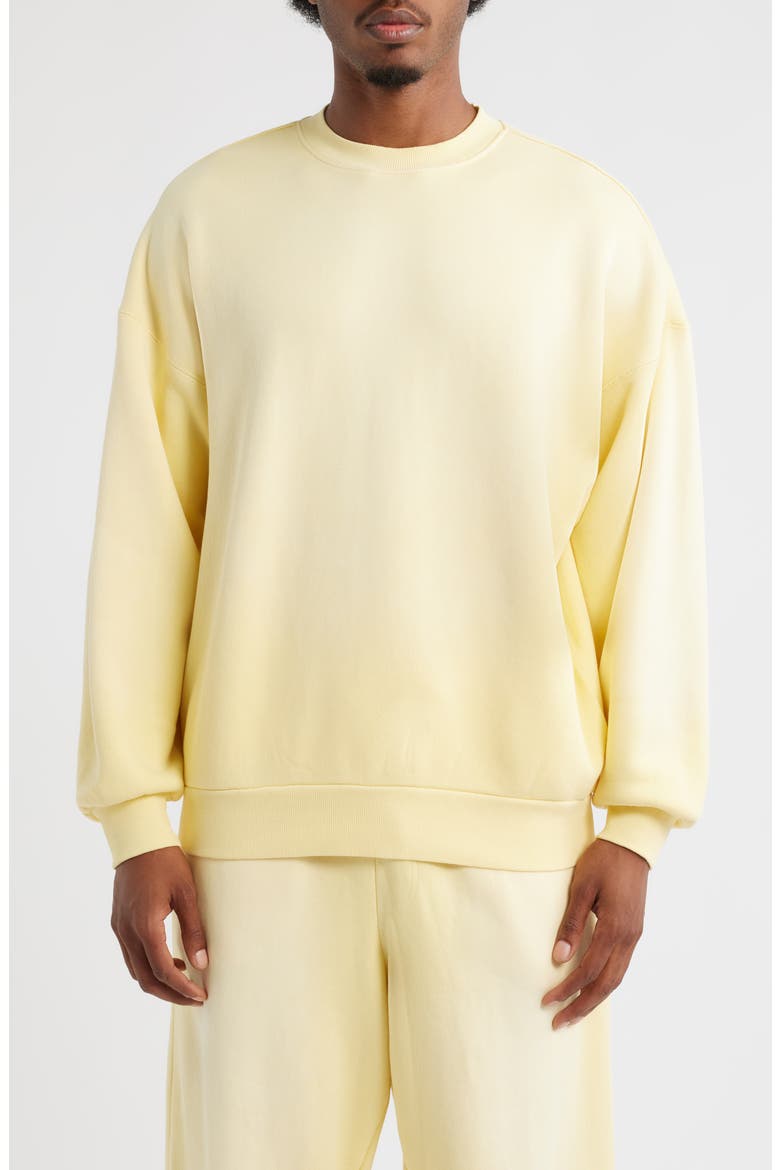 Core Oversize Crewneck Sweatshirt, Main, color, SUN FADED BUTTER