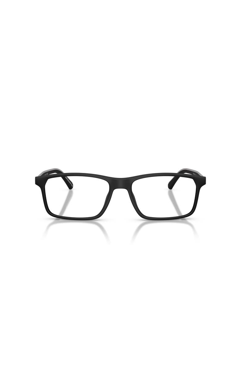 Emporio Armani 56mm Rectangle optical glasses, Alternate, color, Black