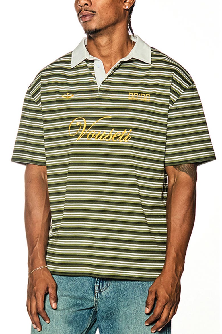 Post Game Stripe Polo, Main, color, BLUE GREEN WHITE MULTI STRIPE