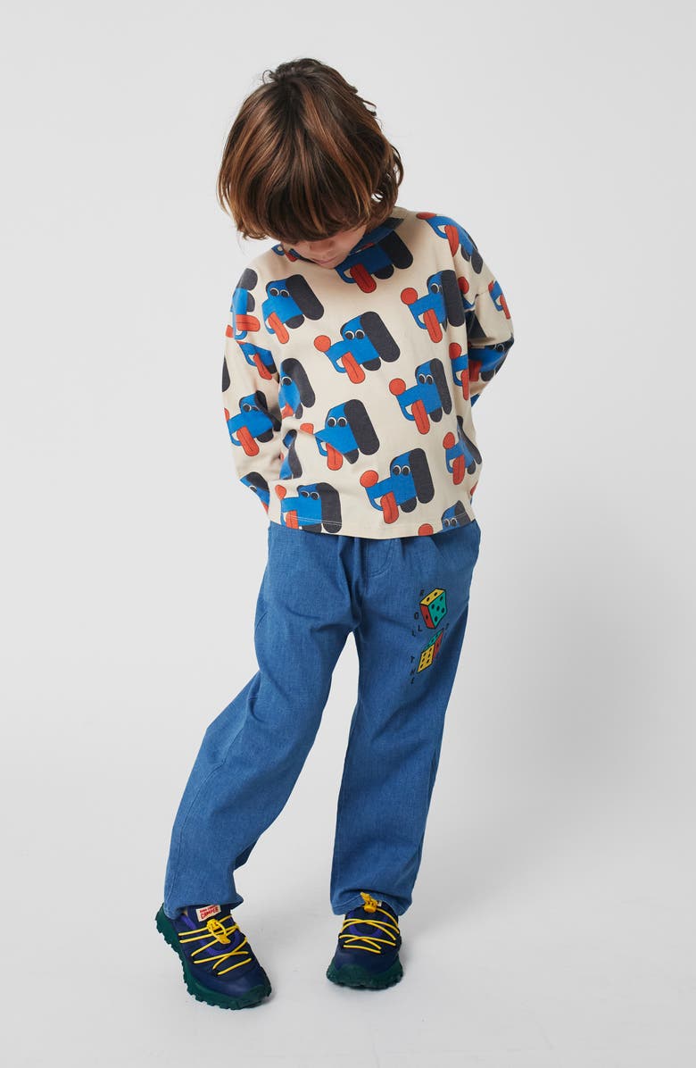 Bobo Choses Kids' Roll the Dice Jeans, Alternate, color, Navy Blue