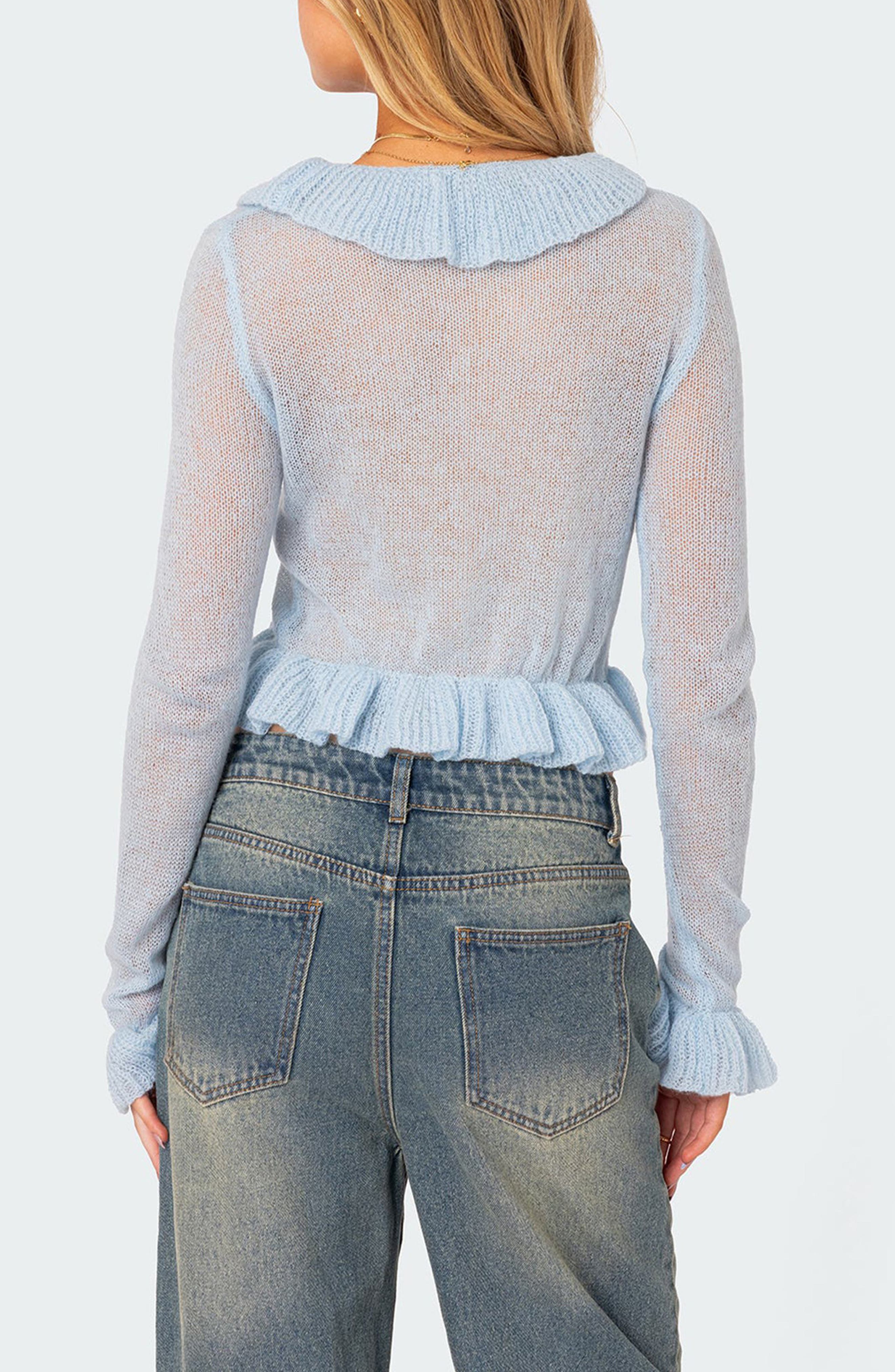 Ryleigh Ruffle Tie Front Cardigan - image 2