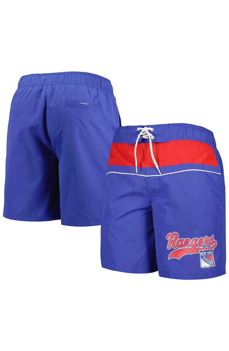 STARTER Men's Starter Blue New York Rangers Freestyle Volley Swim Shorts, Main, color, Blue