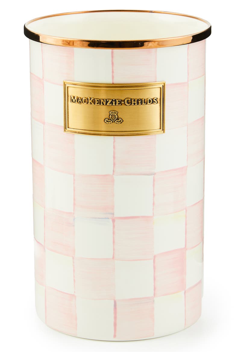 Rosy Check Utensil Holder, Main, color, PINK/ WHITE