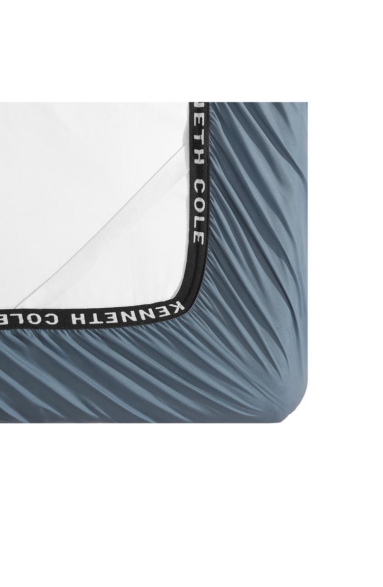 Kenneth Cole Solid Recycled Polyester Sheet Set, Alternate, color, Denim Blue