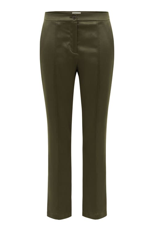Anatomie Arden Satin Straight Leg Pant In Green