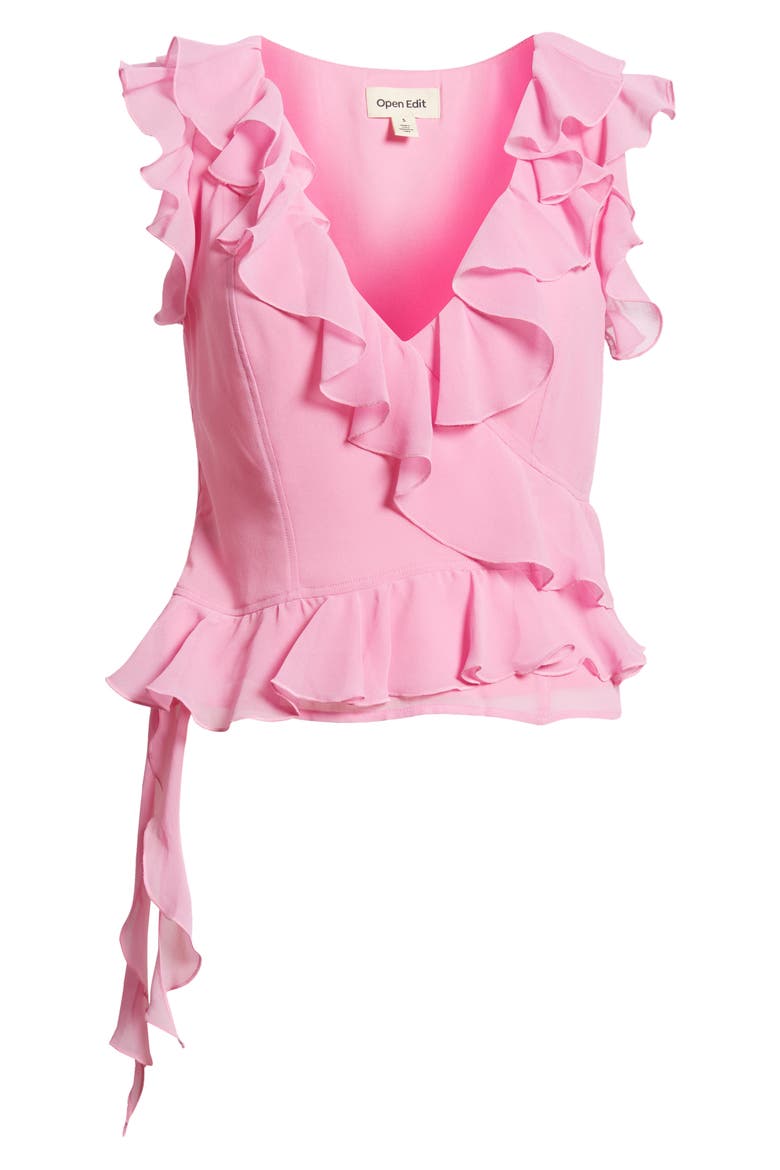 Sleeveless Ruffle Top, Alternate, color, PINK LEI