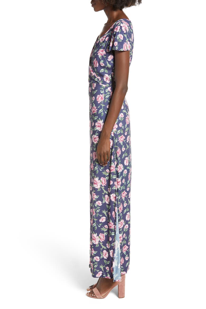 Floral Maxi Dress, Alternate, color, NAVY FLORAL