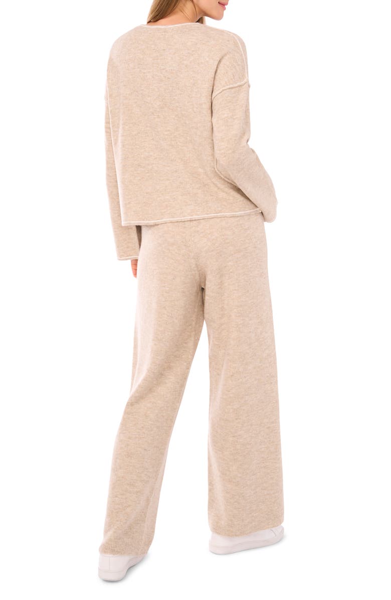 Vince Camuto V-Neck Sweater & Pants Set, Alternate, color, Oatmeal