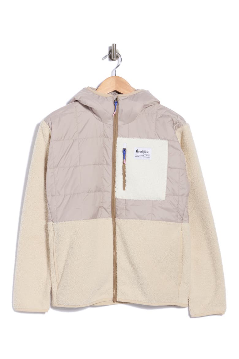 Trico Hybrid Hooded Fleece Jacket, Main, color, OATMEAL/ CREAM