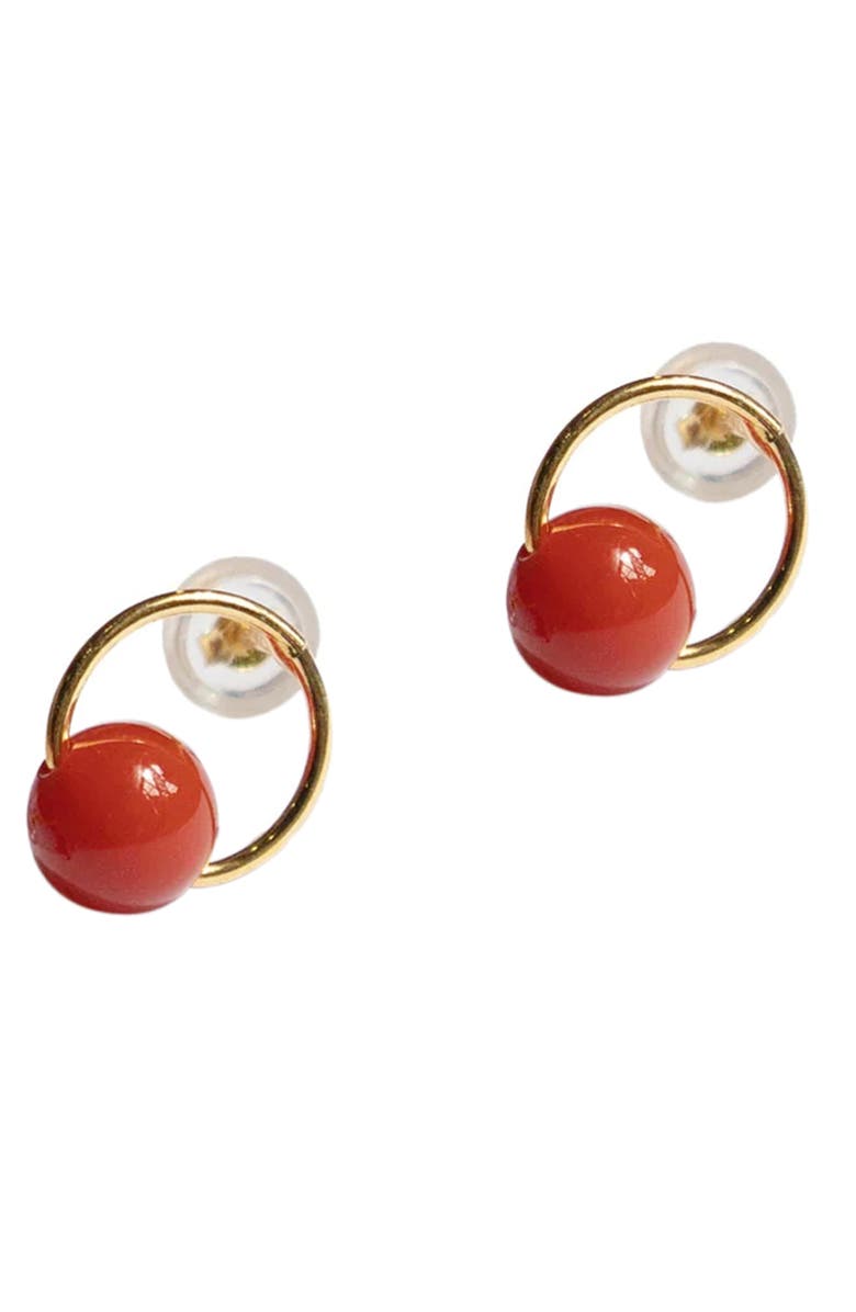 seree Red bean agate earrings, Main, color, Red