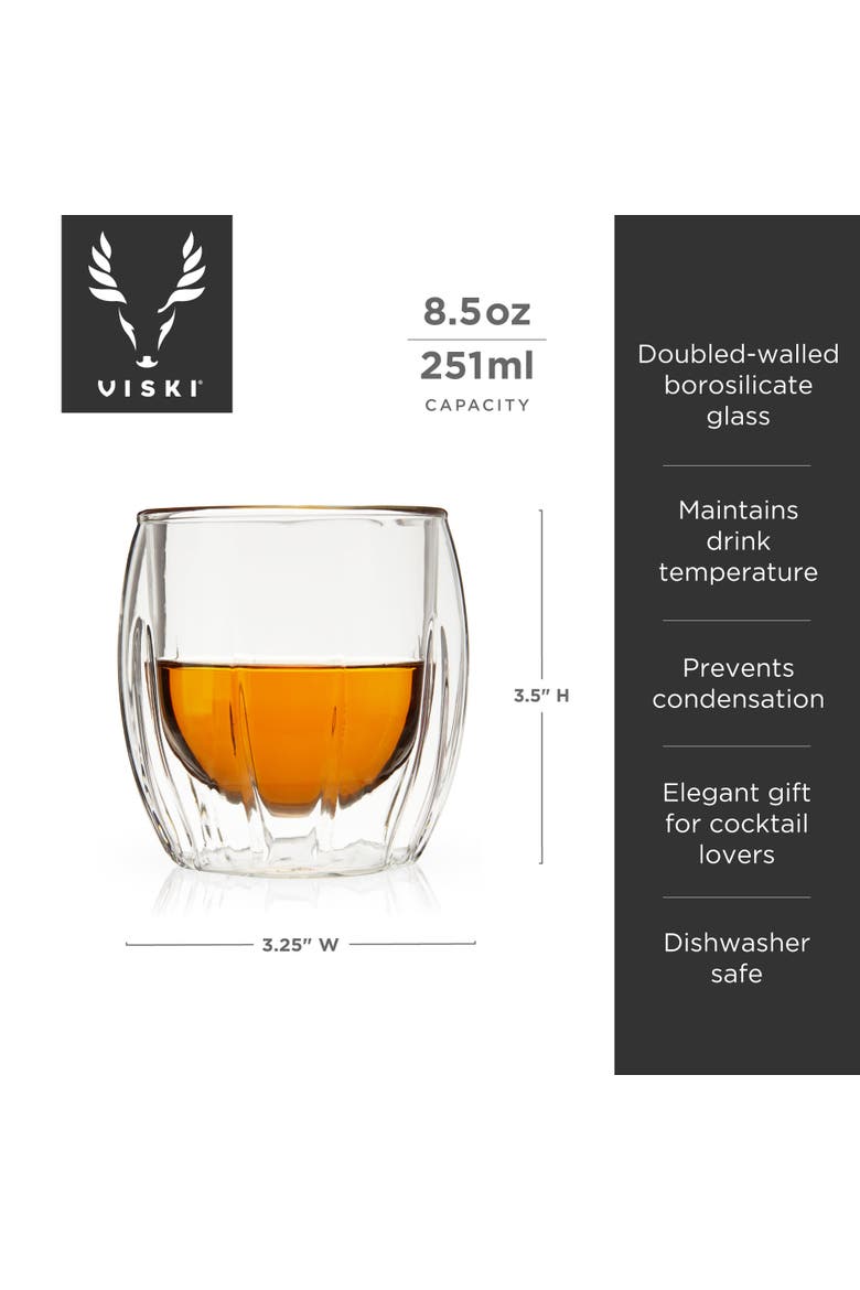 Double Walled Spirits Glasses Set of 2, Alternate, color, Clear