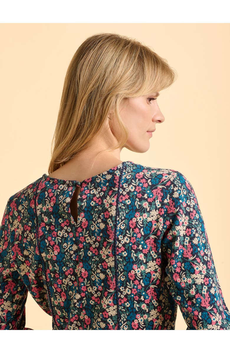 Brakeburn Freya 3/4 Sleeve Round Neck Dress, Alternate, color, Navy