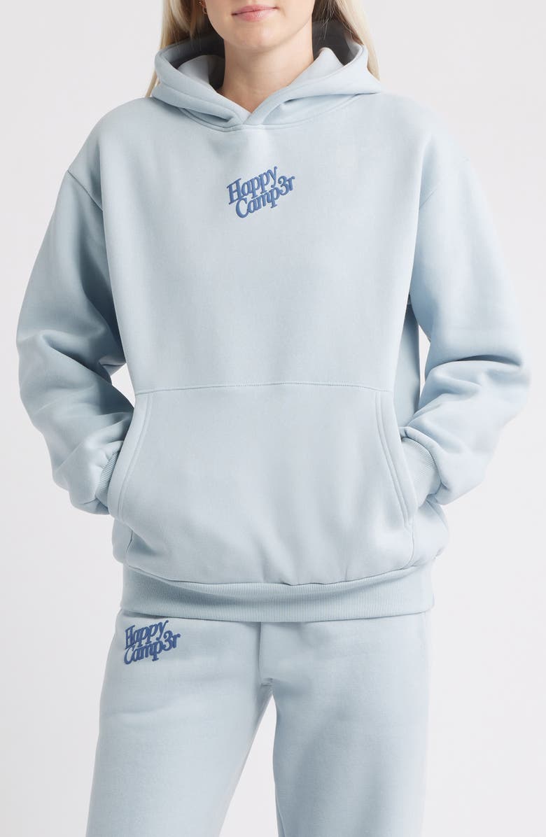 HAPPY CAMP3R Puff Series Core Logo Cotton Blend Hoodie, Main, color, Snowflake Blue
