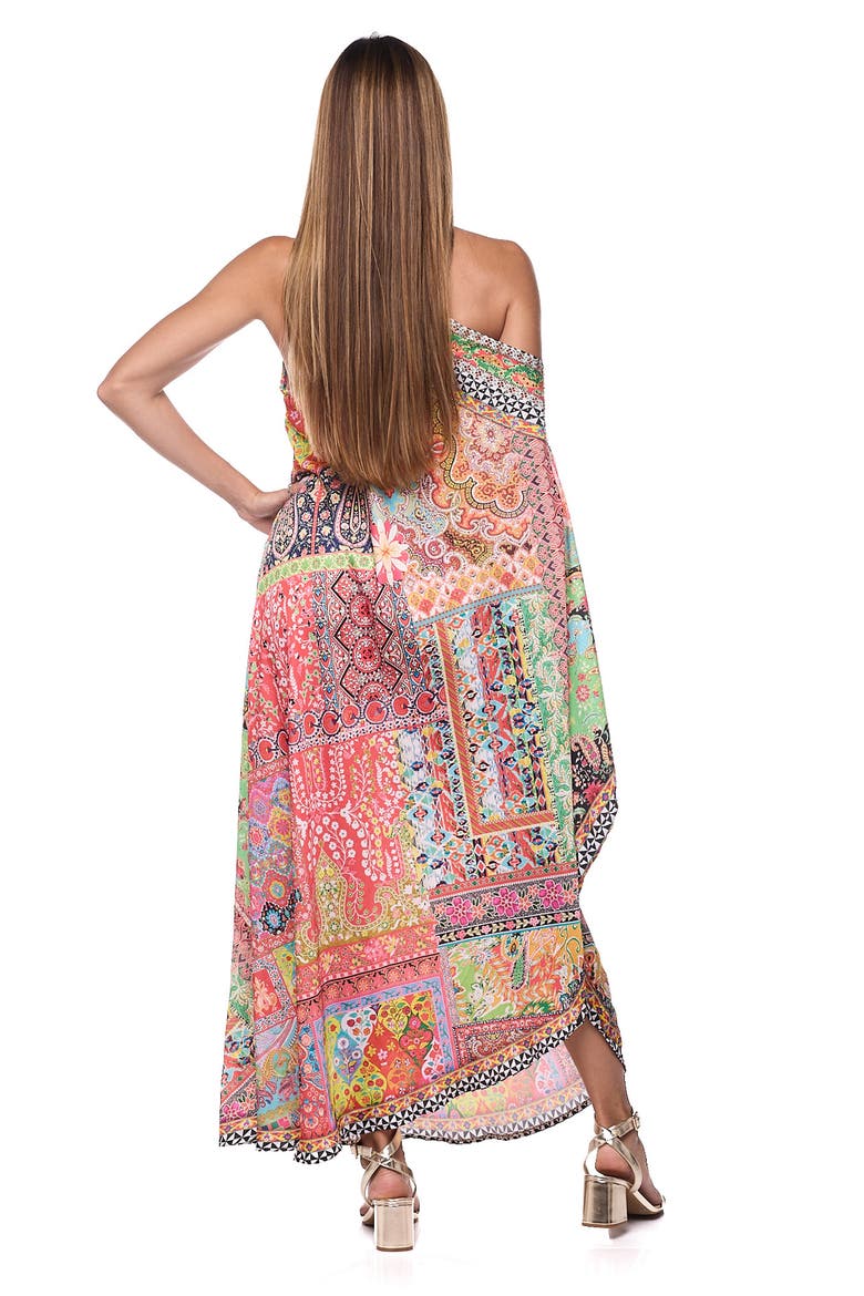 One-Shoulder Cover-Up Maxi Dress, Alternate, color, PINK