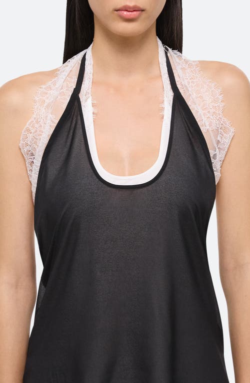 HELMUT LANG HELMUT LANG LACE DANCER STRETCH SILK HALTER TOP