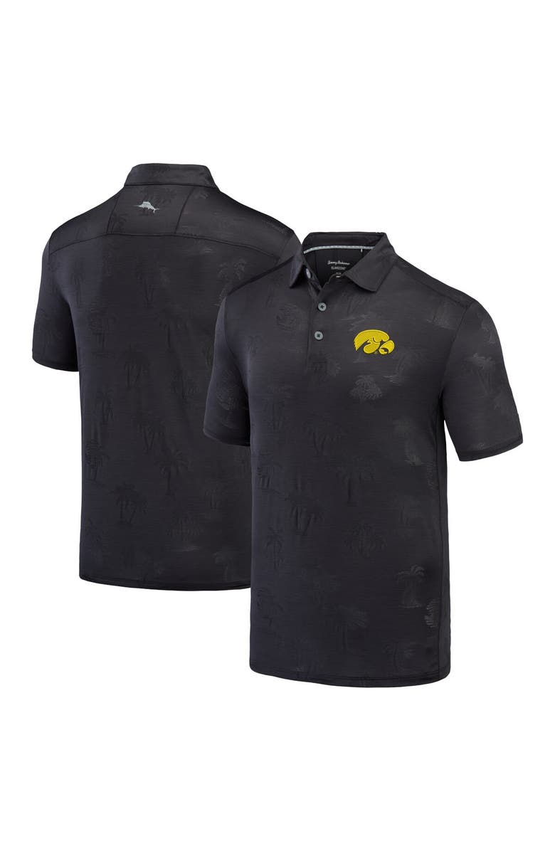 Tommy Bahama Men's Tommy Bahama Black Iowa Hawkeyes Sport Palm Coast Palmera IslandZone Polo, Main, color, 