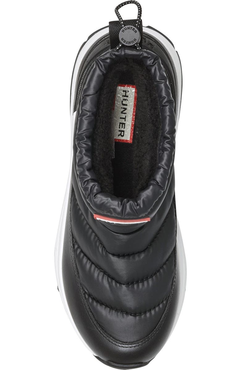 Hunter Annes Waterproof Faux Fur Lined Puffer Boot, Alternate, color, Black