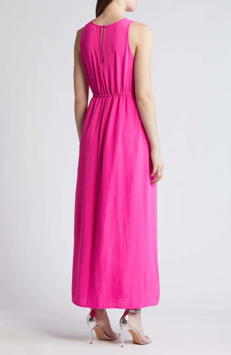 Vince Camuto Tie Front Faux Wrap Dress, Alternate, color, Hot Pink