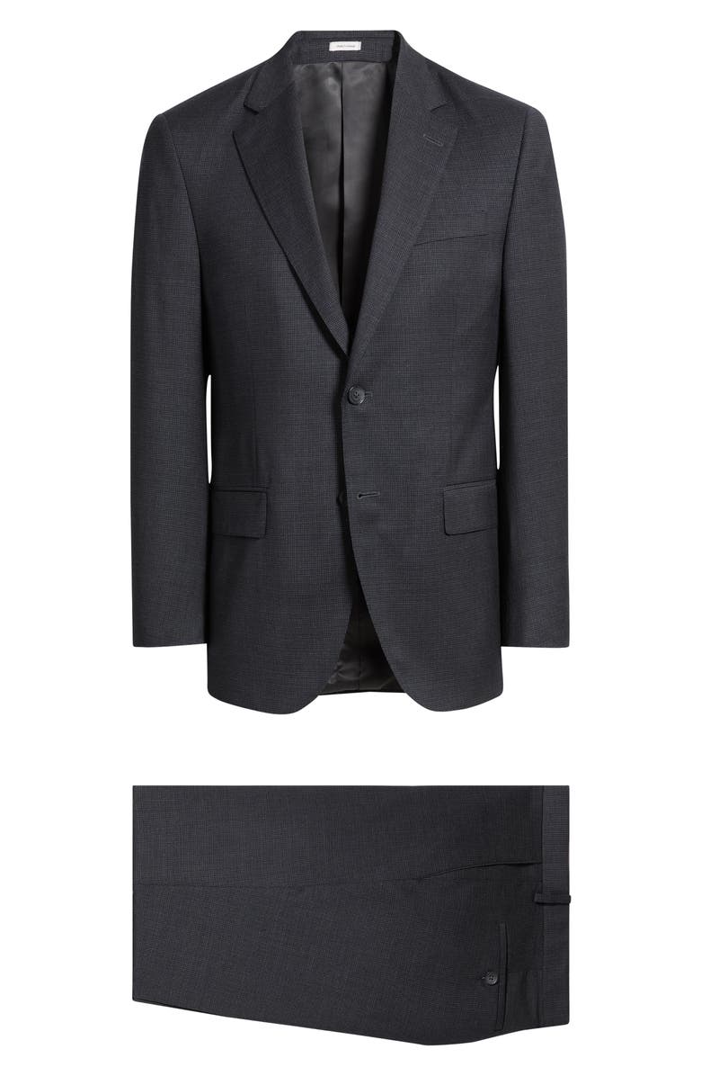 Peter Millar Flynn Classic Fit Charcoal Grey Microcheck Wool Suit, Main, color, Charcoal