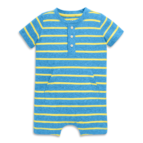 PRIMARY PRIMARY BABY HEATHERED HENLEY SHORTIE IN STRIPE 