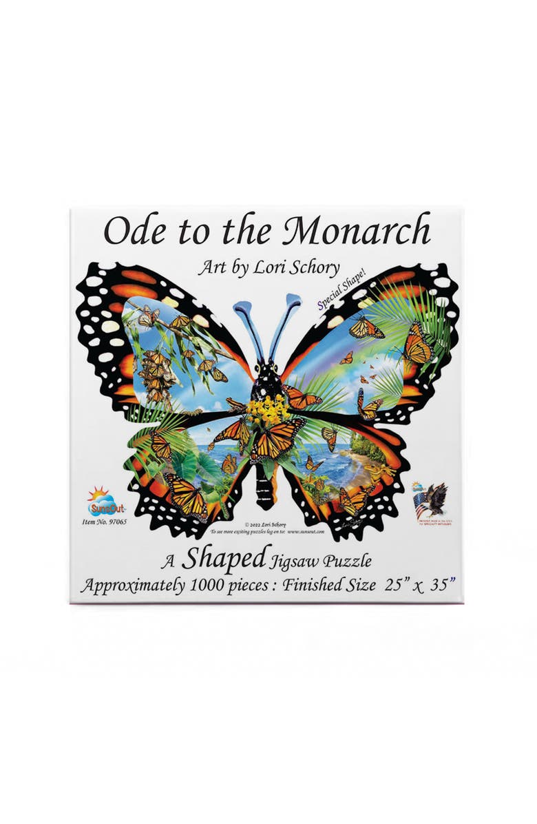 Sunsout Ode to the Monarch 1000 piece Jigsaw Puzzle for Adults Special Shape, Alternate, color, Multicolor