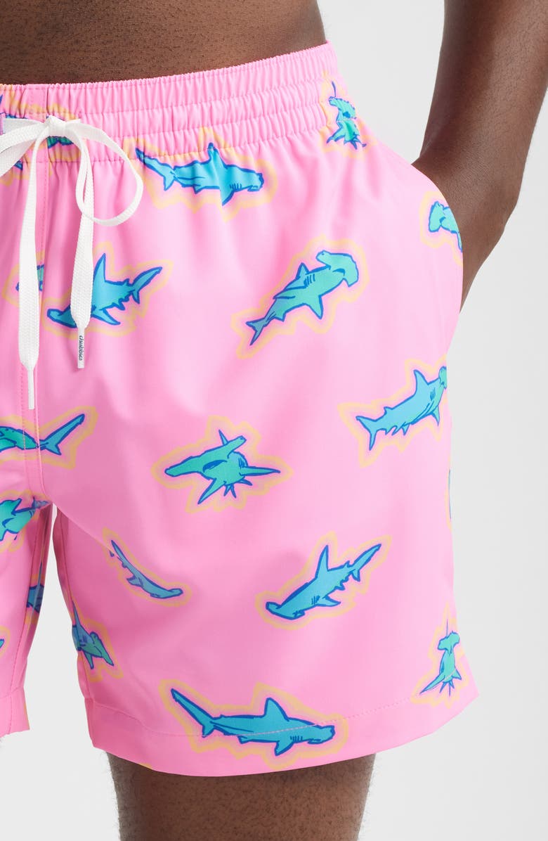 Chubbies Pink Apex 5.5–Inch Swim Trunks, Alternate, color, Bright Pink