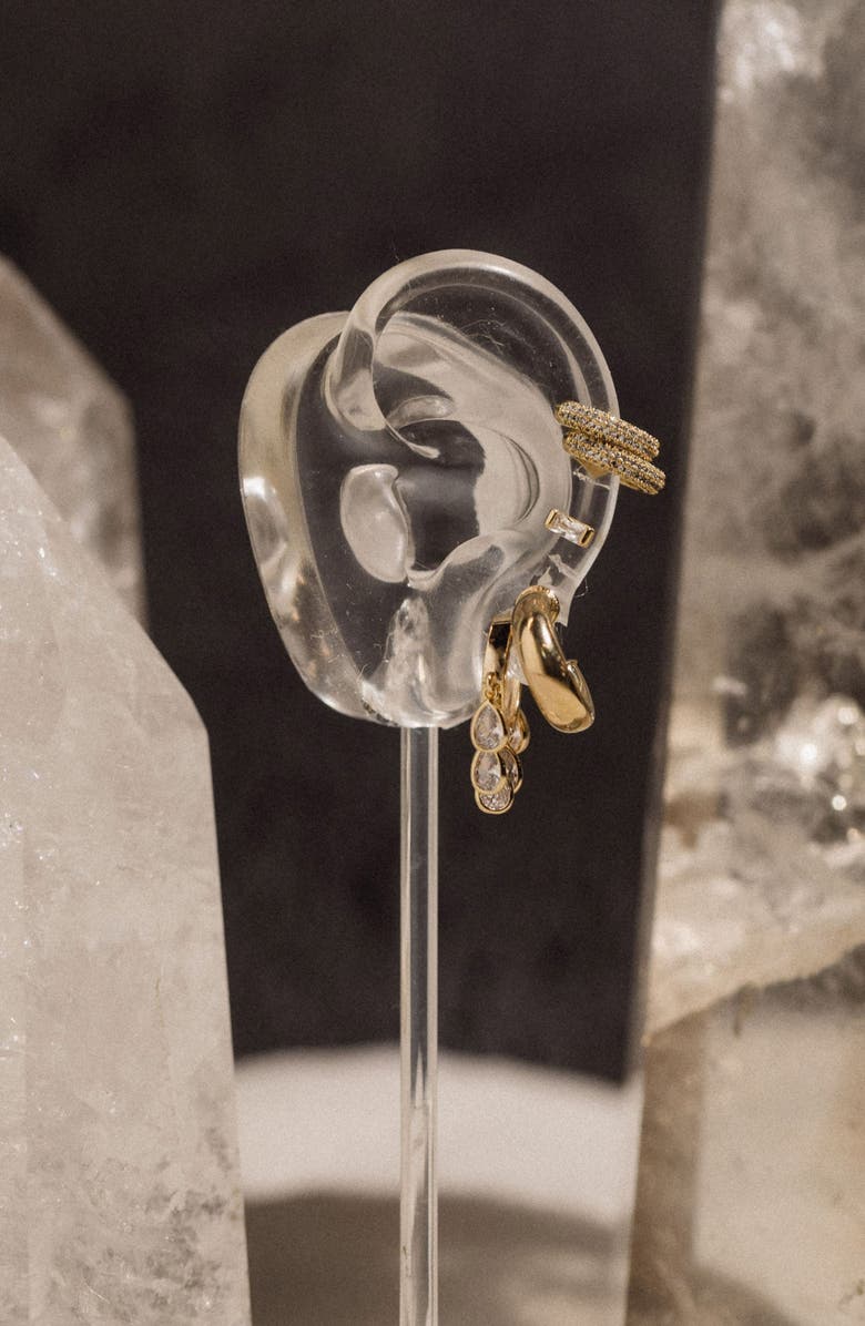 Child of Wild Eloise Cubic Zirconia Charms Hoop Earrings, Alternate, color, Gold