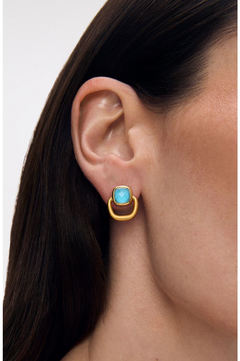 Monterey Knocker Stud Earrings, Alternate, color, IRIDESCENT TURQ/ GOLD