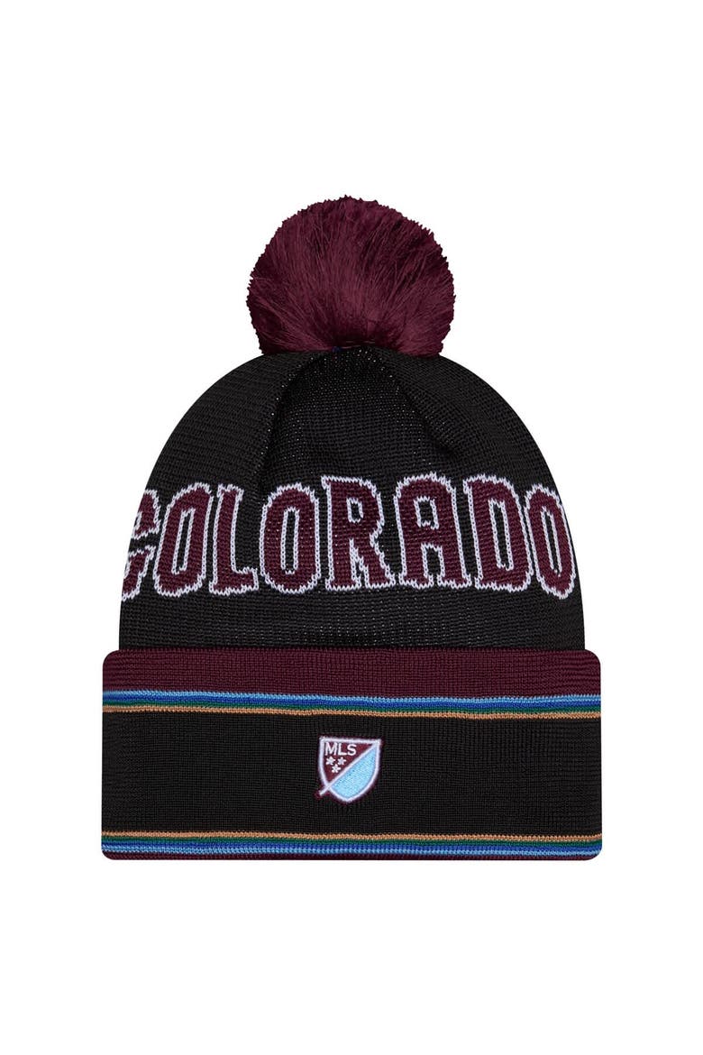 Men's New Era Black Colorado Rapids 2026 Jersey Hook Cuffed Pom Knit Hat, Alternate, color, Black
