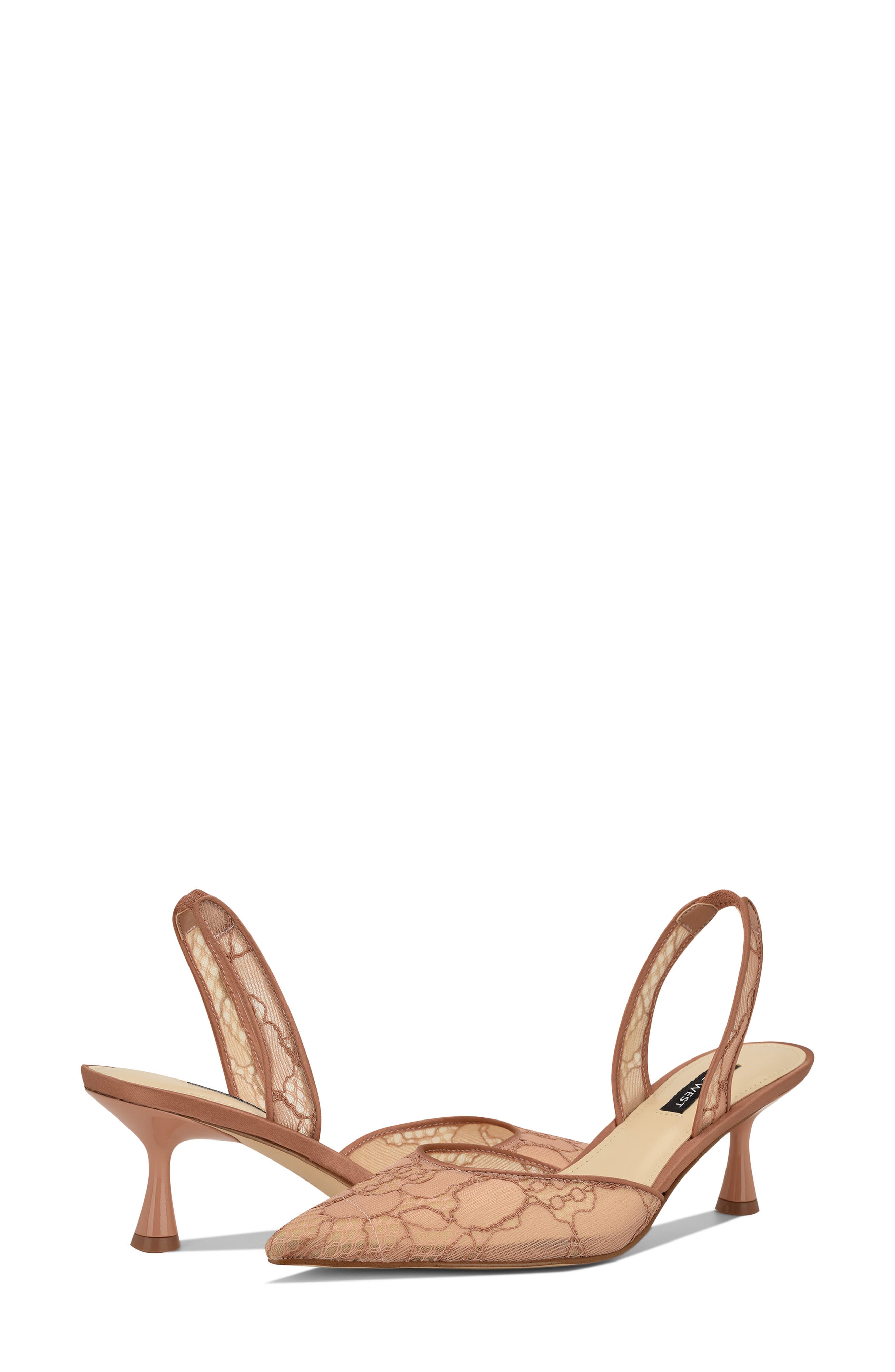 Rizze Slingback Pointed Toe Kitten Heel Pump, Alternate, color, LIGHT NATURAL