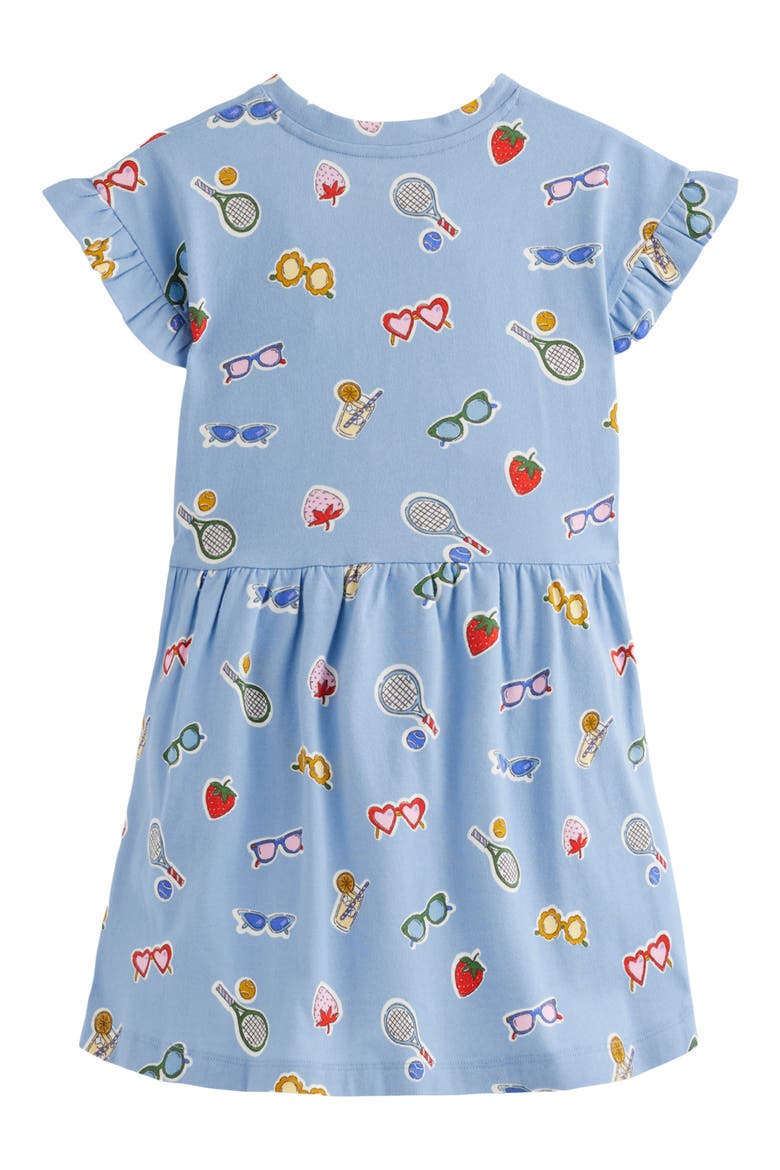 Kids' Print Cotton Jersey T-Shirt Dress, Alternate, color, GLACIER BLUE HOLIDAY PRINT