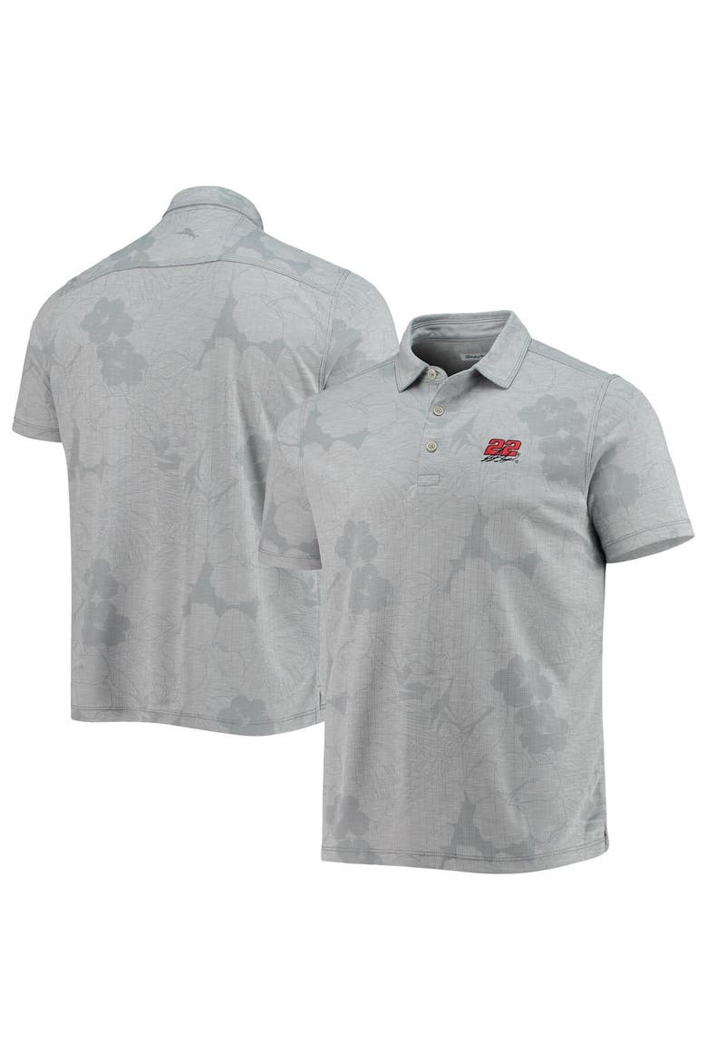 Men's Tommy Bahama Gray Joey Logano Miramar Blooms Polo, Main, color, Gray