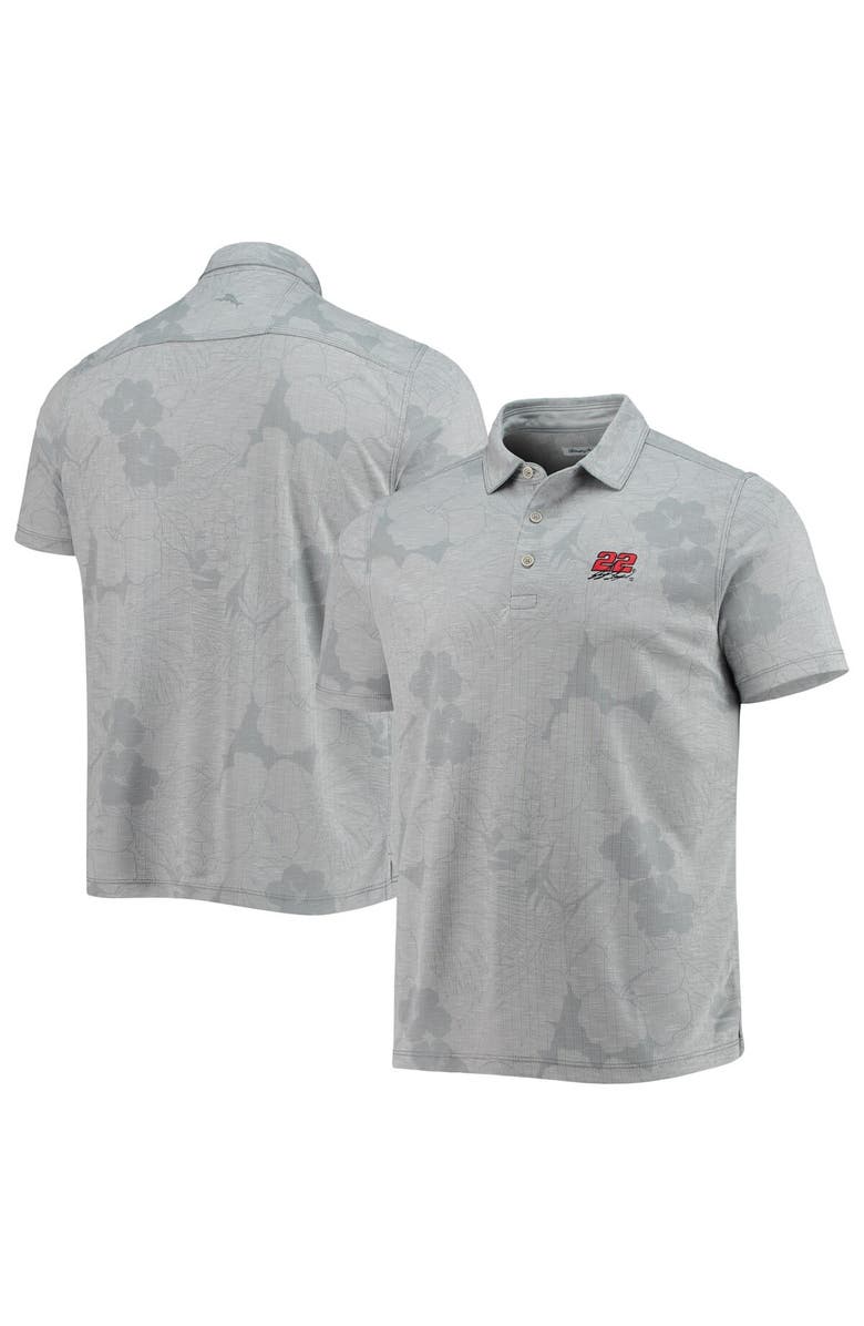 Tommy Bahama Men's Tommy Bahama Gray Joey Logano Miramar Blooms Polo, Main, color, Gray
