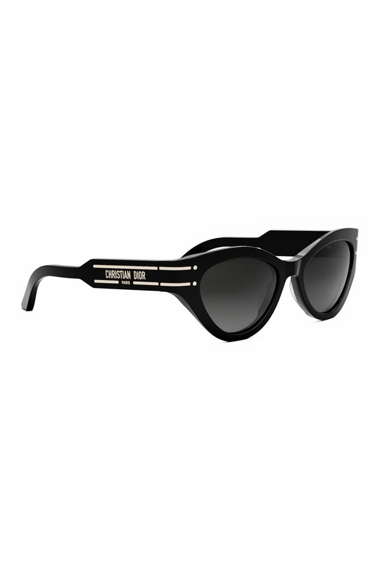 ‘DiorSignature B7I 52mm Cat Eye Sunglasses, Alternate, color, SHINY LIGHT BLUE / SMOKE
