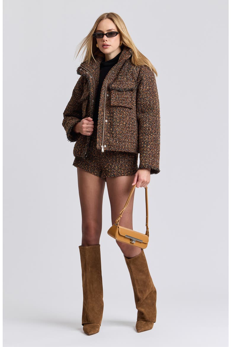 A Line Raglan Puffer Jacket, Alternate, color, WARM AUTUMN MULTI