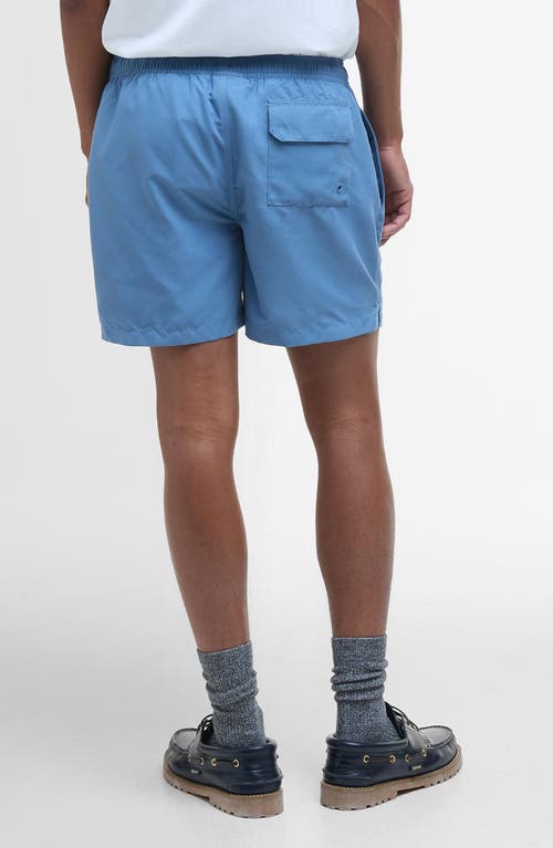 Barbour Staple Logo Swim Trunks In Force Blue